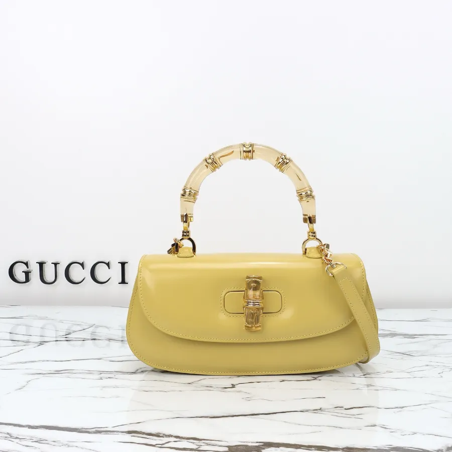 Gucci 뱀부 디아 미디엄 옐로우 #827750.JPG