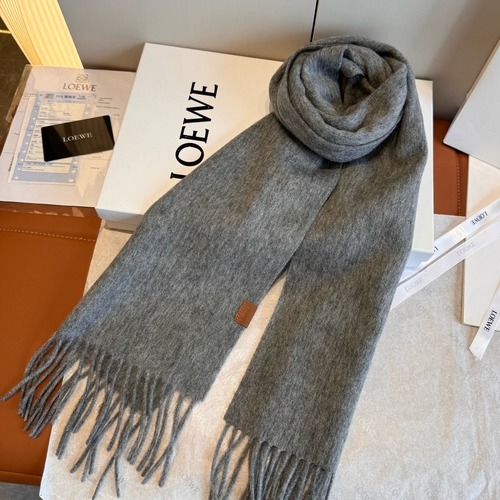 LOEWE 로에베 남녀 공용 클래식 그레이 머플러