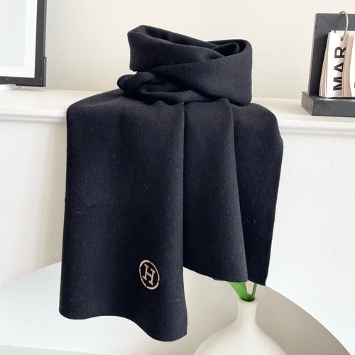 Hermes 에르메스 로고 니트 울 머플러