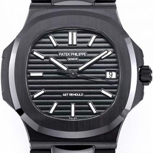 Patek Philippe 파텍필립 Nautilus 노틸러스 AET REMOULD AET리머드 세라믹 러버밴드 블랙다이얼 40mm