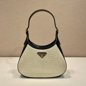 Prada 프라다 2023 라피아 클레오 호보백 27cm (2색) 1BC179