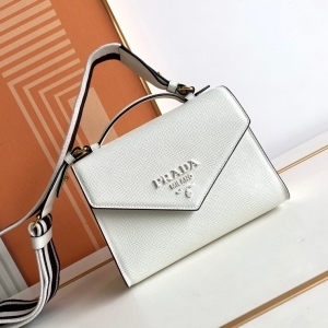 Prada 프라다 2023 모노크롬 사피아노 숄더백 21cm (2색) 1BD317