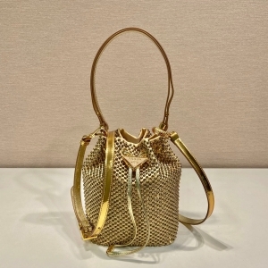 Prada 프라다 2023 새틴 크리스탈 미니 버킷백 21cm (2색) 1BE067