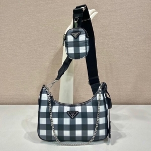 Prada 프라다 2023 체크 호보백 22cm (3색) 1BH204