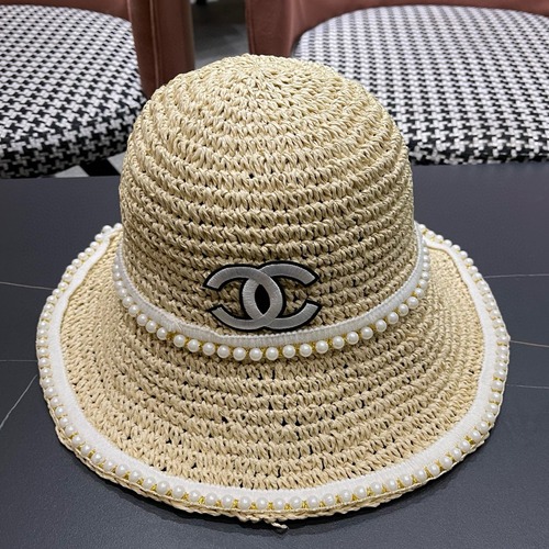CHANEL 샤넬 라피아 초모 여름 햇