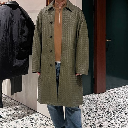 Bottega Veneta 보테가 베네타 인트레치아토 롱 램스킨 코트 103428