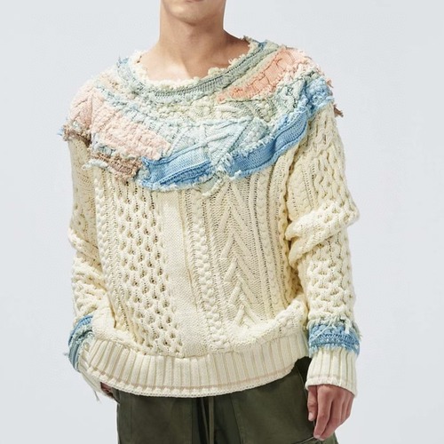 Greg Lauren 그렉 로렌 2024SS 가을/겨울 패치워크 니트 스웨터