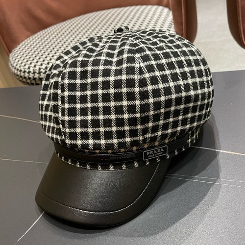 PRADA 프라다 2025 신형 격자무늬 봄 가을 베레모 정보없음