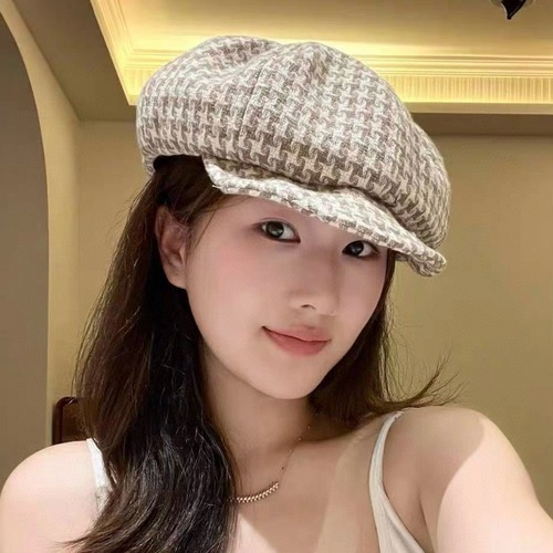 CHANEL 샤넬 천 격자 구름 솜 팔각모자 정보없음