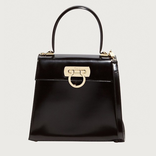 FERRAGAMO 살바토레 페라가모 FW2023 Gancino 장식 블랙 토트백