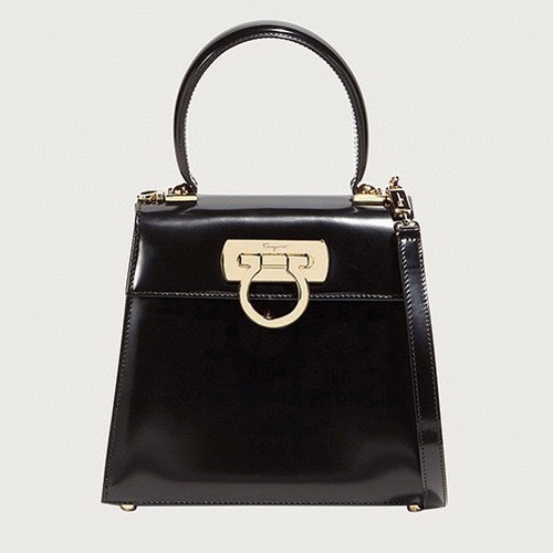 FERRAGAMO 살바토레 페라가모 FW2023 Gancino 장식 가죽 핸드백