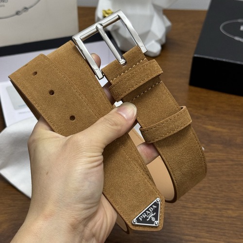 PRADA 프라다 스웨이드 가죽 벨트