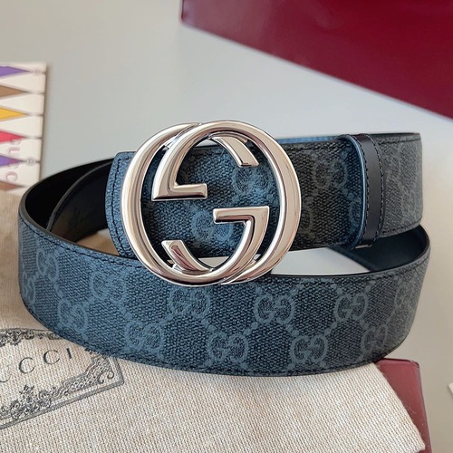 Gucci 구찌 GG 수프림 남성 리버서블 가죽 벨트
