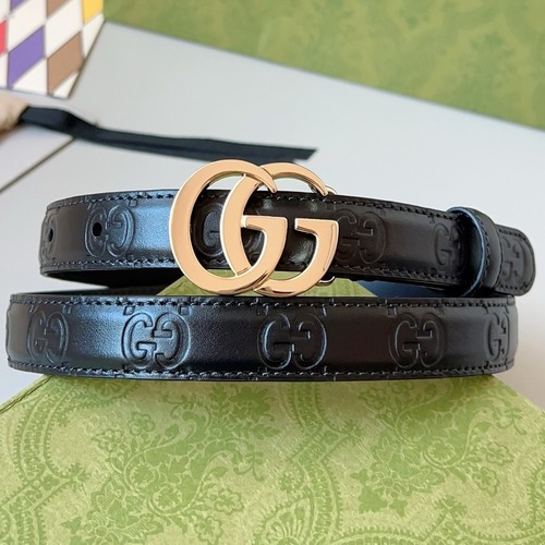 Gucci 구찌 GG 밀라노 블랙 엠보 가죽 벨트