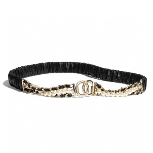 Chanel 샤넬 진주 체인 가죽 벨트