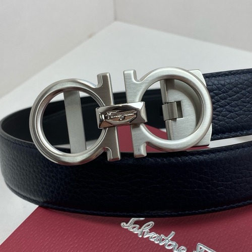 Ferragamo 페라가모 남성 자동 버클 가죽 벨트