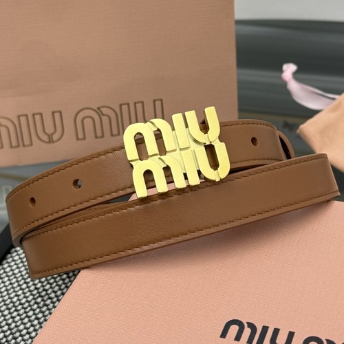 Miu Miu 미우미우 로고 버클 소가죽 슬림 벨트