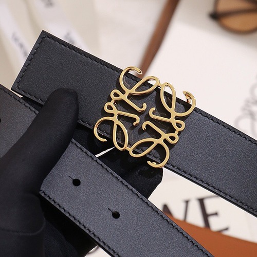 Loewe 로에베 아나그램 버클 양면 가죽 벨트 3.5cm
