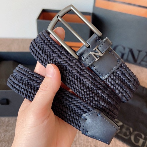 Zegna 제냐 직조 탄성 남성 벨트