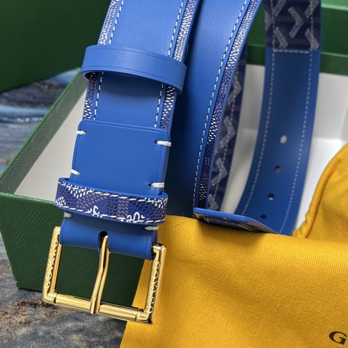 Goyard 고야드 소가죽 도그투스 캔버스 블루 벨트