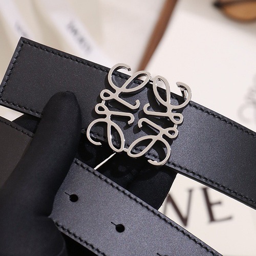Loewe 로에베 아나그램 버클 양면 가죽 벨트 3.5cm