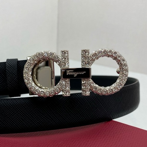 Ferragamo 페라가모 25mm 금속 간치오 양면 소가죽 벨트