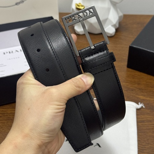 PRADA 프라다 사피아노 가죽 남성 벨트