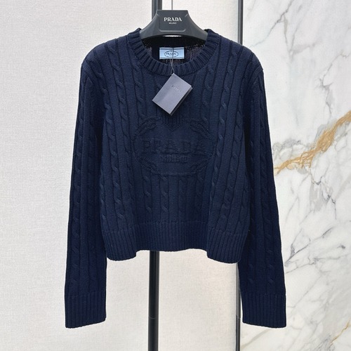 PRADA 프라다 케이블 로고 울 니트 스웨터