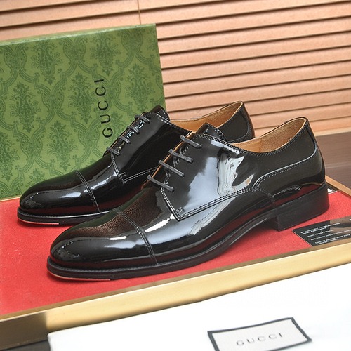 GUCCI 구찌 남성 광택 가죽 더비 슈즈