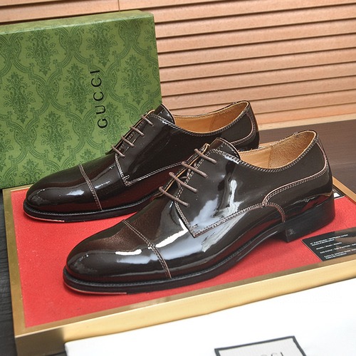 GUCCI 구찌 남성 유광 가죽 더비 슈즈