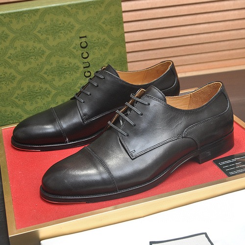 GUCCI 구찌 남성 블랙 클래식 레더 옥스퍼드 슈즈