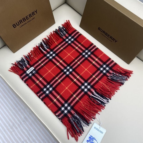 BURBERRY 버버리 체크 패턴 머플러 레드