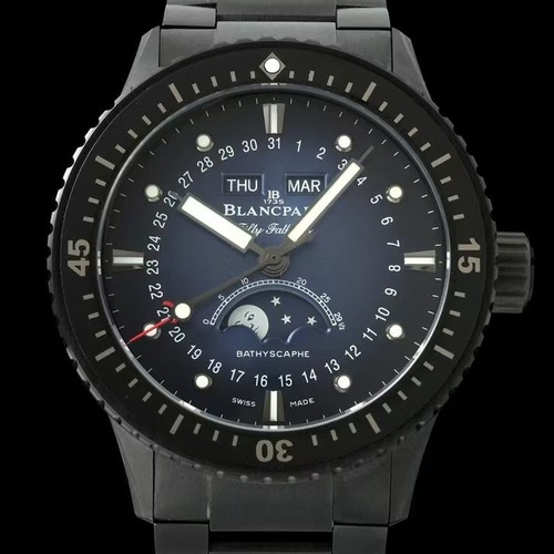 Blancpain Fifty Fathoms Bathyscaphe 블랑팡 피프티 패덤즈 바티스카프 컴플리트 캘린더 문페이즈 세라믹 네이비