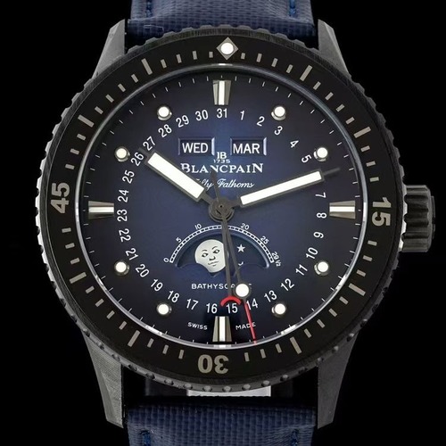 Blancpain Fifty Fathoms Bathyscaphe 블랑팡 피프티 패덤즈 바티스카프 컴플리트 캘린더 문페이즈 세라믹 네이비