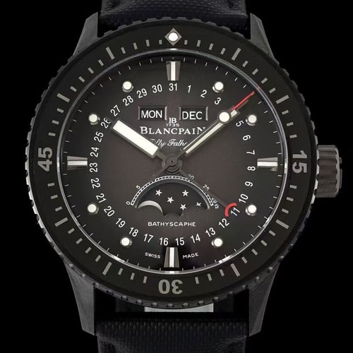 Blancpain Fifty Fathoms Bathyscaphe 블랑팡 피프티 패덤즈 바티스카프 컴플리트 캘린더 문페이즈 세라믹 블랙