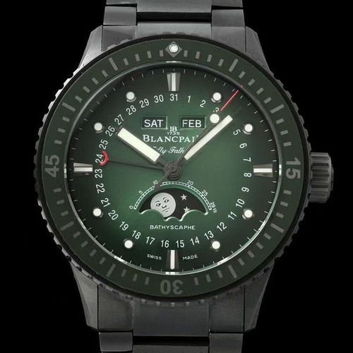 Blancpain Villeret Quantième Complet Phases de Lune 6654 블랑팡 빌레레 컴플리트 캘린더 문페이즈 6654 블랙 그린 다이얼
